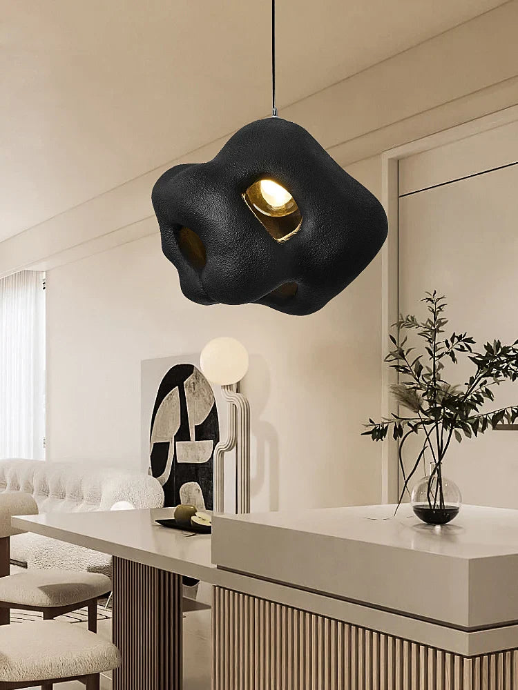 Nordic Wabi Sabi E27 Chandelier Light - Minimalist LED Home Decor Suspension Lamp for Cafes, Restaurants, and Bars