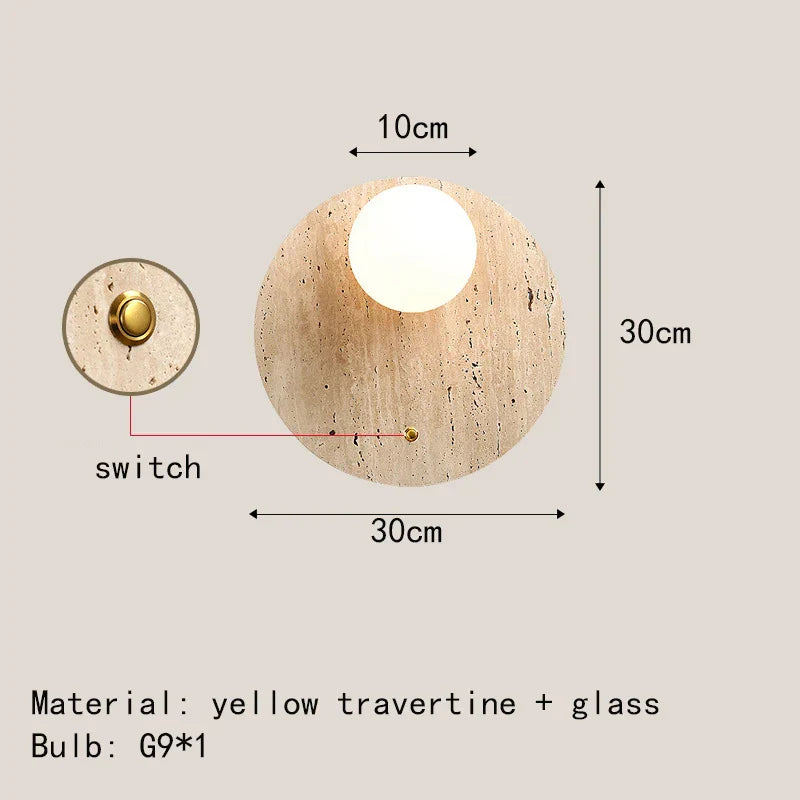 Natural Stone Wall Lamp - Art Decor Sconce for Foyers, Dining Rooms, Bedrooms, Stairs, Aisles, and Corridor Atmosphere Lighting