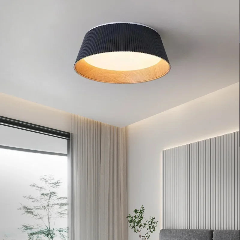 Minimalism Designer Wood Grain Ceiling Lamp - LED Dining Room, Bedroom, Kitchen Decoration Chandelier - Available in Black and White - Premium Lighting Fixture