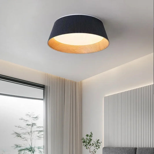 Minimalism Designer Wood Grain Ceiling Lamp - LED Dining Room, Bedroom, Kitchen Decoration Chandelier - Available in Black and White - Premium Lighting Fixture
