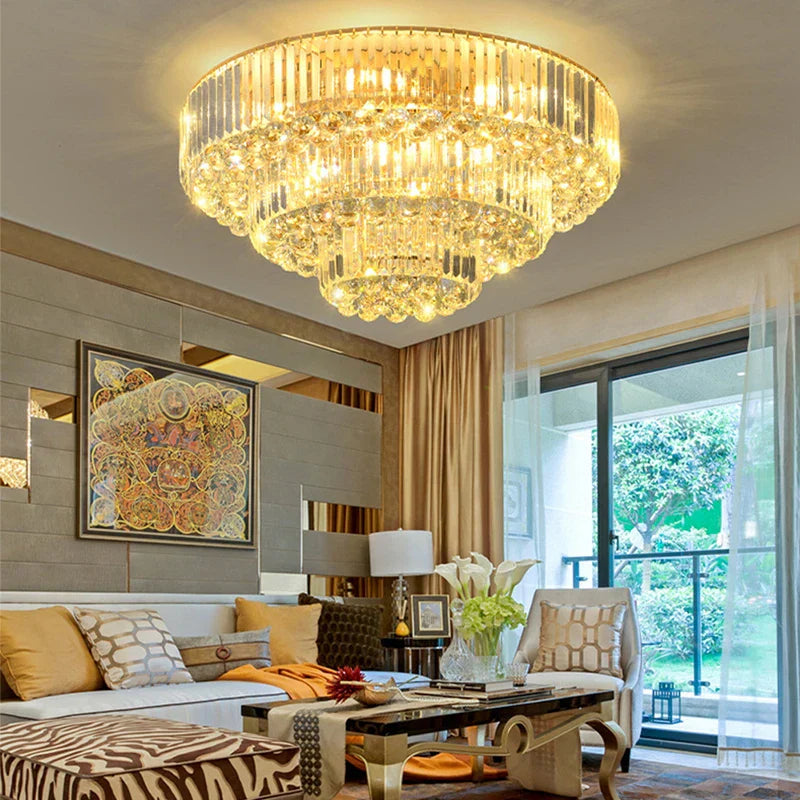 Dimmable LED Ceiling Lights - Classical Elegance with Remote Control for Living Room Decor