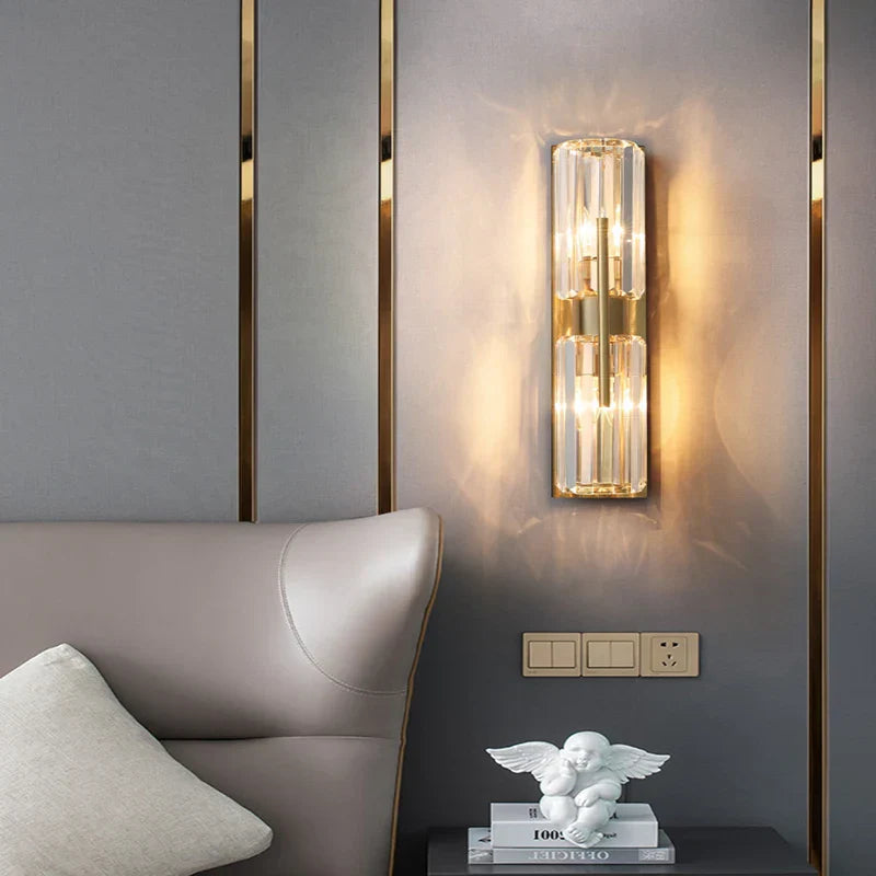 Aurora - Living Room Light Luxury Wall Light Crystal TV Background Wall Light Modern Minimalist Decorative LED Wall Lamps