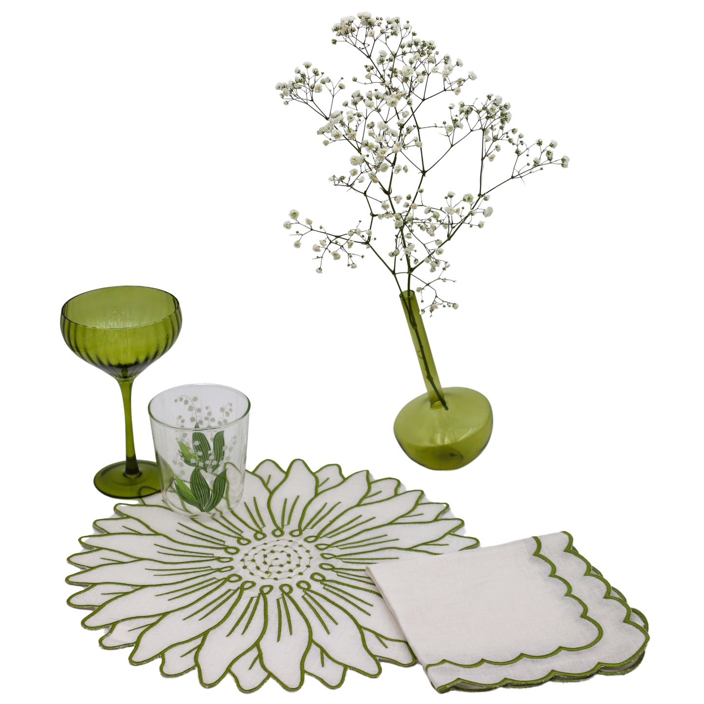 Sage Ribbed Coupe - Set of 4