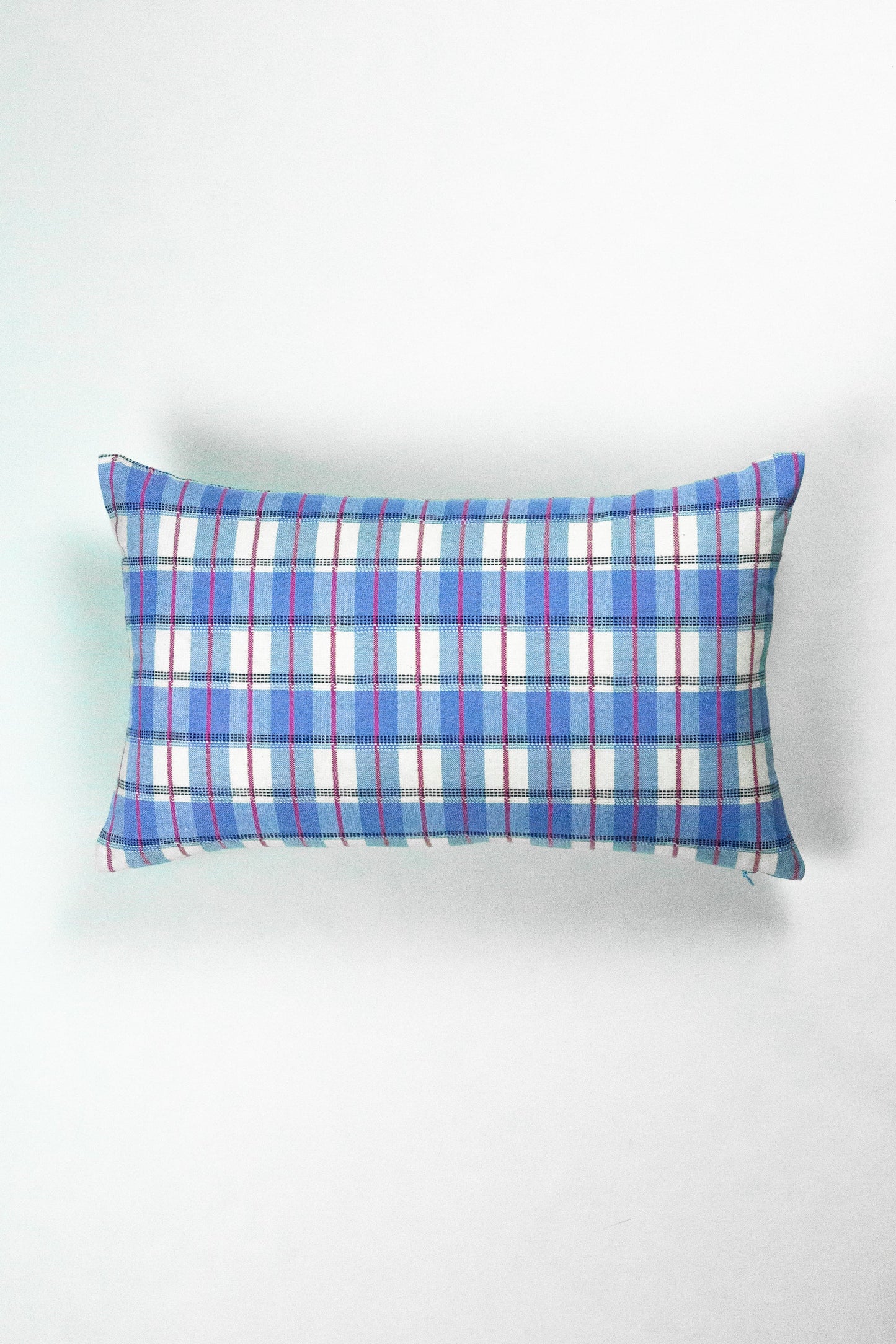 San Andres Gingham Blue & White Pillow