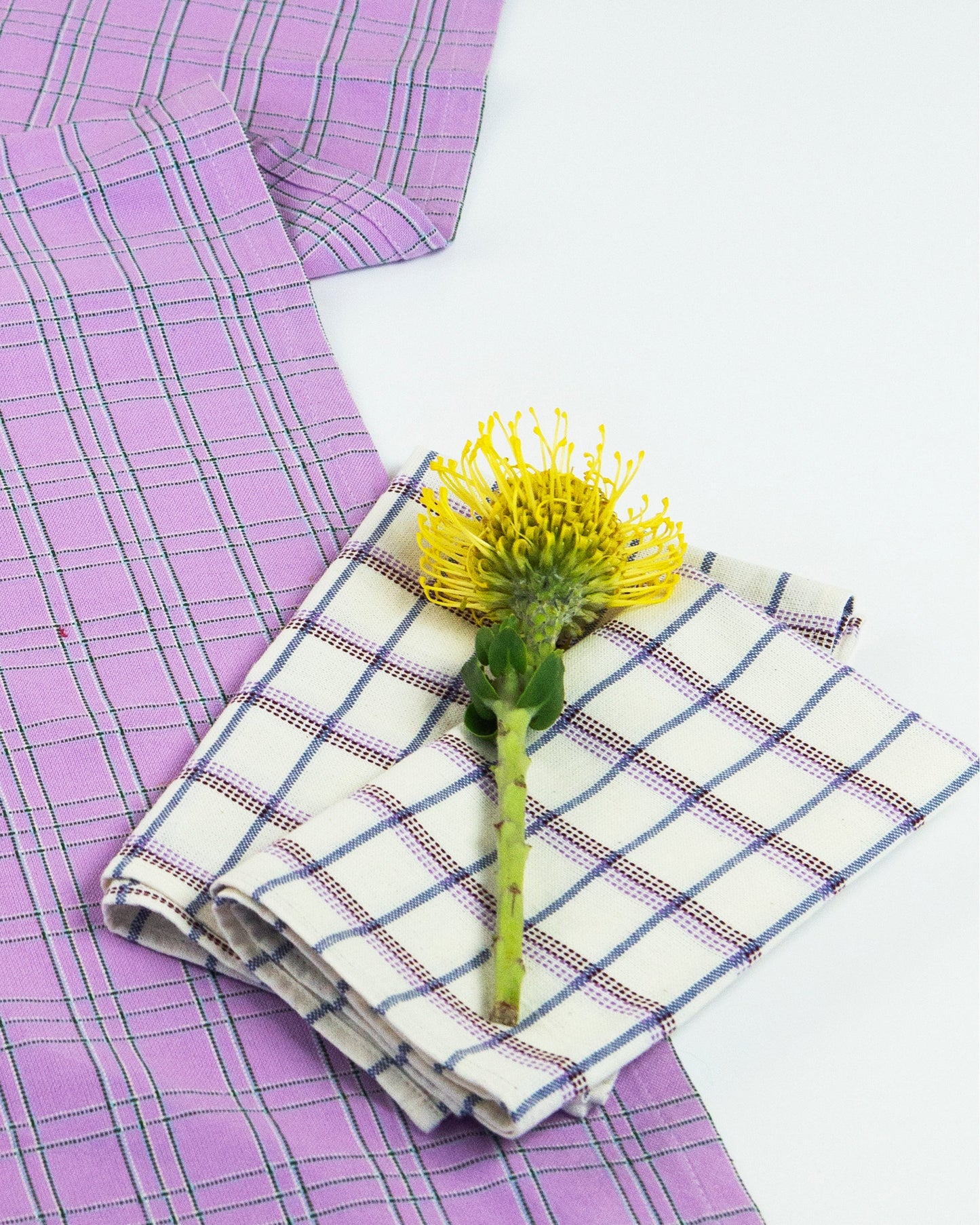 Chiapas Plaid Lilac Table Runner