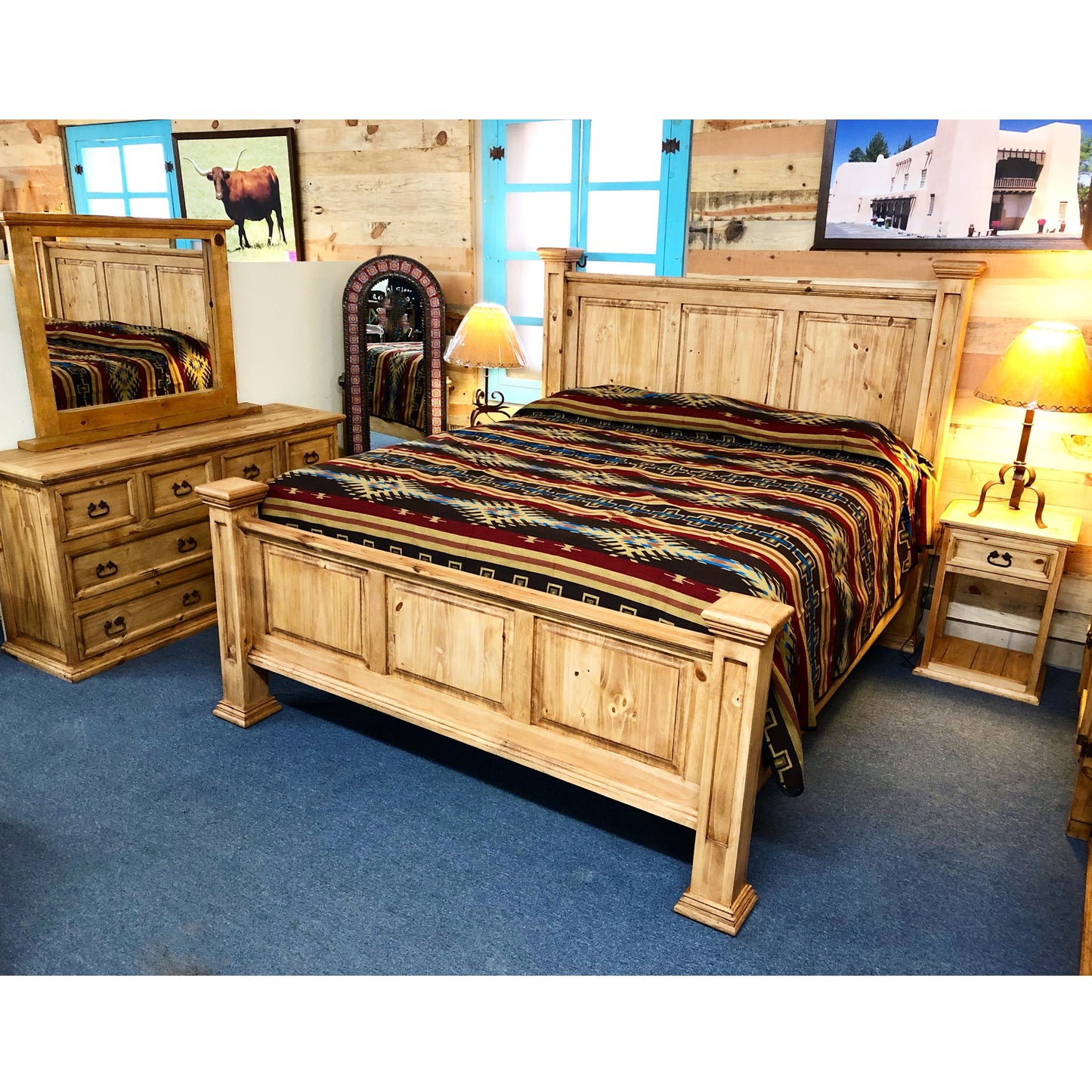 Santa Rita Mexican Pine Rustic Bed | Solid Wood