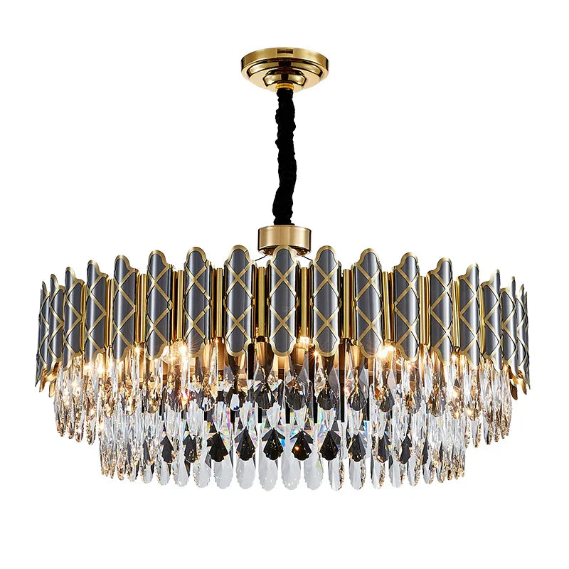 Elegant Post-Modern Black Crystal Chandelier - A Simple Atmosphere Fixture for Living Rooms, Bedrooms, and Dining Spaces