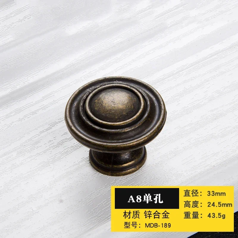 Antique Bronze Cabinet Handles - Retro Drawer Pulls, Vintage Zinc Alloy Kitchen Hardware for Furniture, Dresser, and Locker
