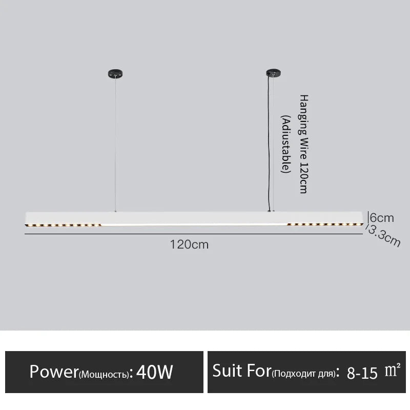 Sleek One-Word Chandelier - Minimalist Lighting for Dining Rooms, Kitchens, and Offices