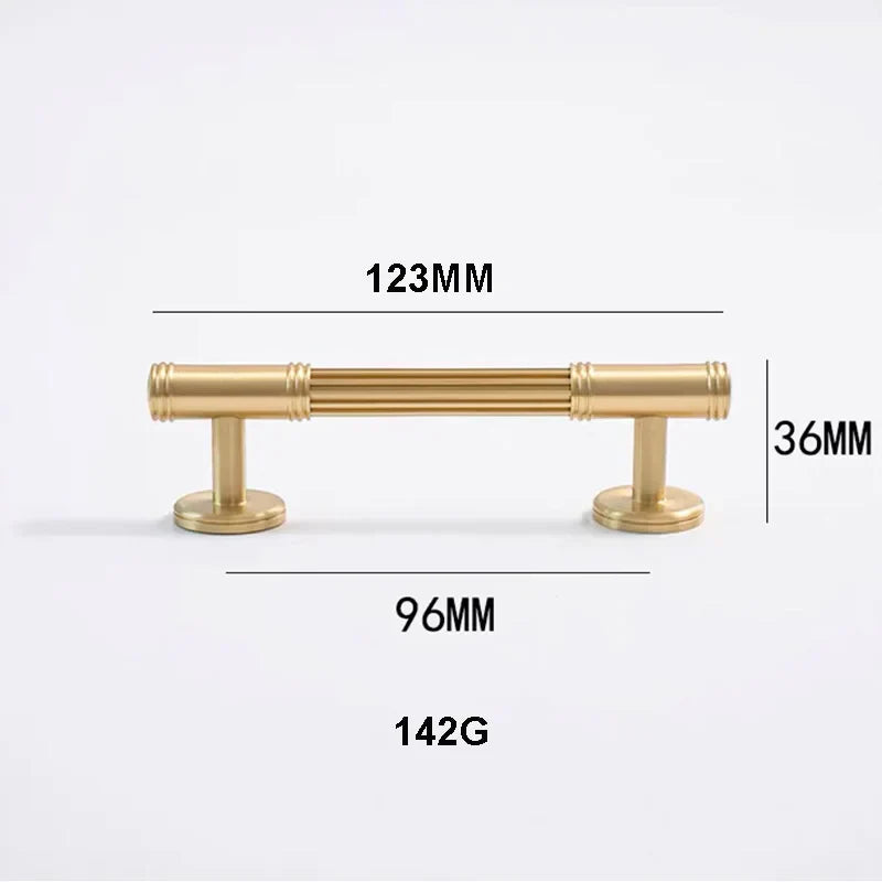 Gold Brass Vertical Linear Cabinet Handles – American-Style Wardrobe and Bar Pulls