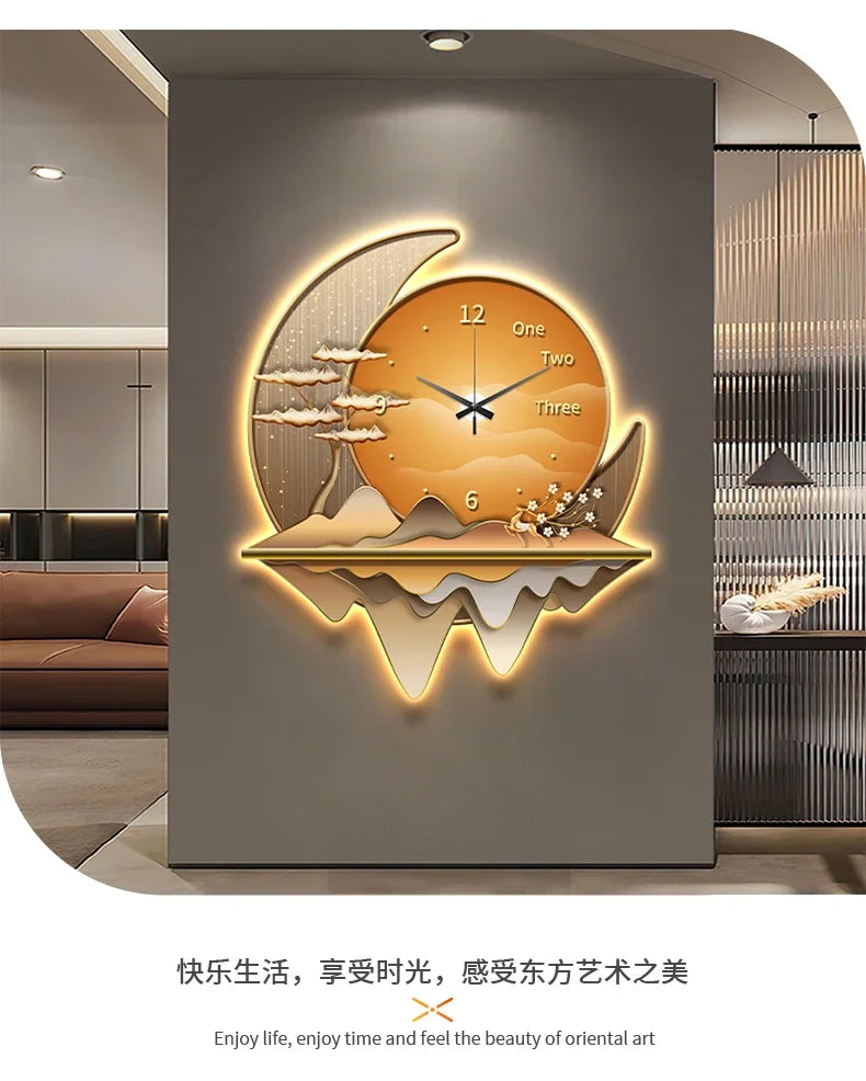 Dlight Decor Clock Wall Light with Luxury Crystal Glow