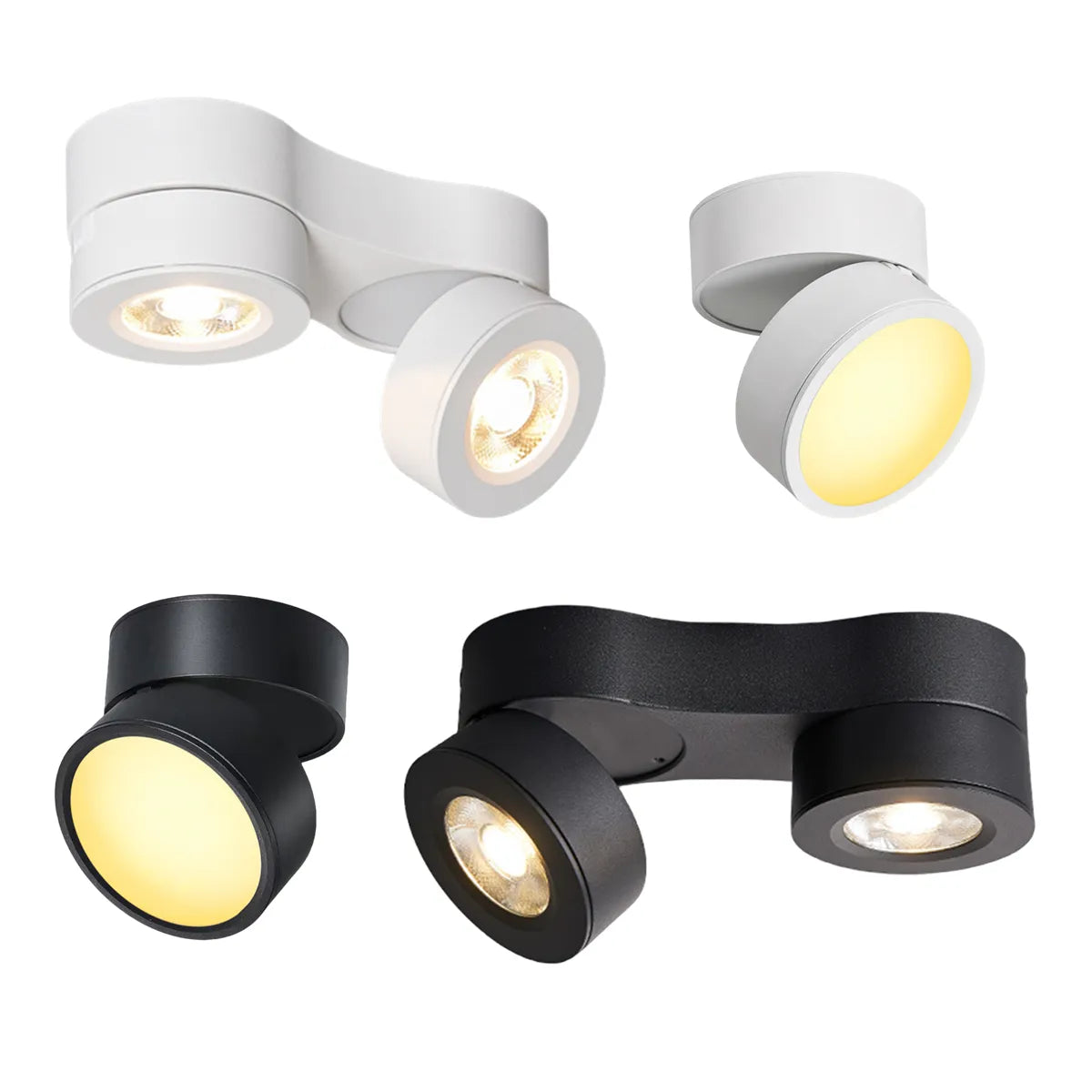 Modern Foldable Rotating LED Ceiling Light - Ultrathin, Dimmable Spotlight with Multiple Wattage Options