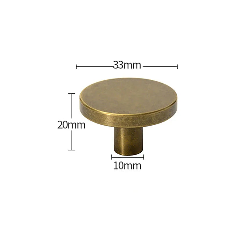 Antique Brass Round Cabinet Knobs – Vintage Drawer, Wardrobe, and Cupboard Pulls