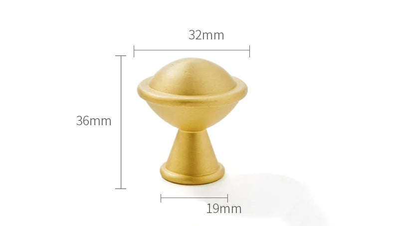 Satin Brass Cabinet Handles – Modern Ball Design Wardrobe Knobs and Drawer Pulls (French Style)