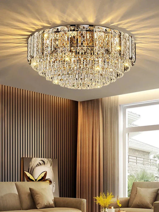 High-End Crystal Ceiling Lamp - Latest Light Luxury Design for Dining Rooms, an Exquisite Main Lamp Chandelier