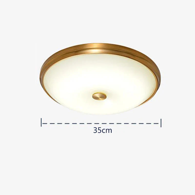 Contemporary Round Glass Shade Ceiling Lights - LED Lighting for Living Rooms, Bedrooms, Restaurants, Aisles, and Corridors, Featuring Brass Finish