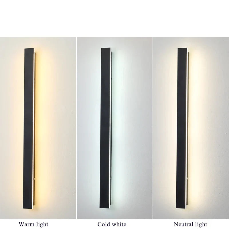 Waterproof LED Outdoor Wall Lamp - Long Strip Design, IP65 Garden Light with Exquisite Acrylic Light Source, Ideal for Landscape Architect