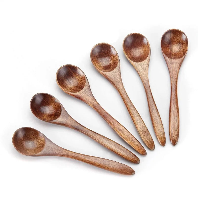 6pcs Wooden Teaspoon Mini Wooden Honey Spoon Small Teaspoons Serving Wooden Utensils For Cooking Small Condiments Spoon