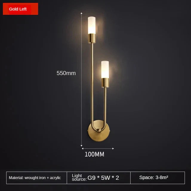 Chic Modern LED Wall Light - Gold Indoor Decor, Ideal for Vanity, Living Room, Kitchen, Bedroom, and Hallway Lighting with Nordic Long Strip Design
