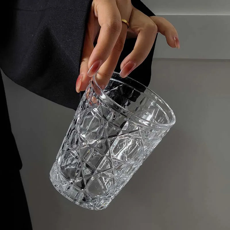 Dlight Decor 4pc Diamond Glass Set 310ml Clear Cups