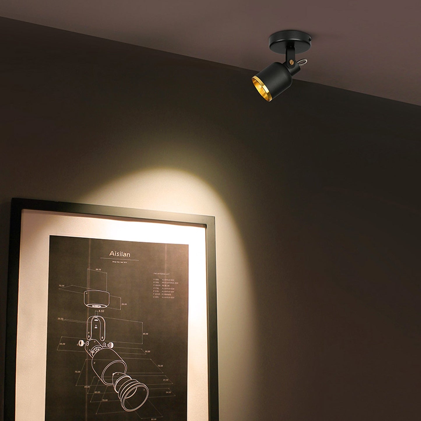 Emily's Nordic LED Ceiling Spotlight - Adjustable 60° Surface Mounted Light