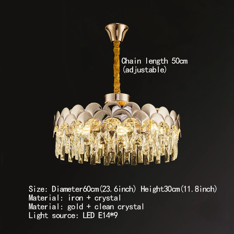 New Design Modern Luxury Golden Chandelier - Opulent Illumination for Bedrooms, Halls, and Dining Spaces