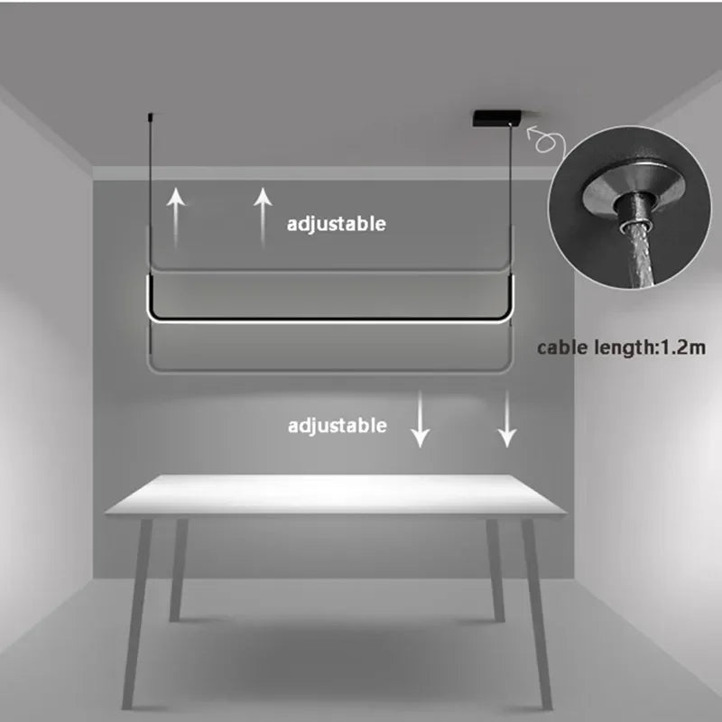 Modern LED Ceiling Chandelier - Dimmable for Table, Dining Room, Kitchen - Minimalist Pendant Lamps - Home Decor Lighting Lusters and Luminaires