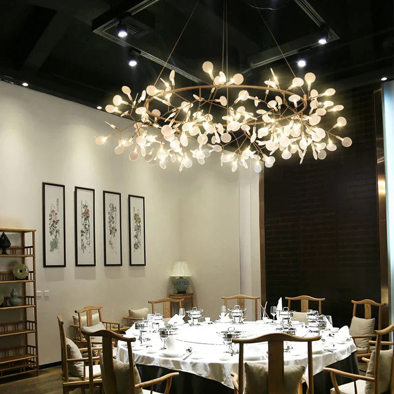 Modern Firefly LED Chandelier - Stylish Acrylic Industrial Pendant Light for Living, Dining, and Kitchen Decor