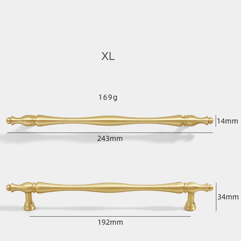 Gold Brass Cabinet Bar Handle – American Vintage Drawer Pull and Wardrobe Knob