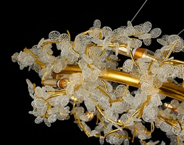 Circle Branch Crystal Chandelier - Luxury LED Lighting for Living Rooms, Restaurants, and Hotel Decorative Elegance