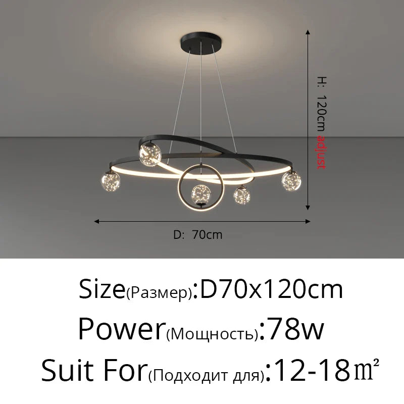 Nordic Minimalist Chandelier - Starlit Elegance for Dining, Bedroom, and Living Spaces