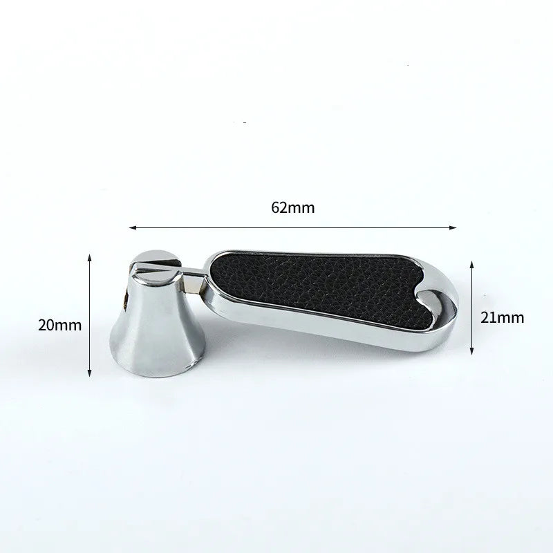 Modern Black and Red Leather Cabinet Handle – Sleek Zinc Alloy Drawer Pulls for Wardrobes and Cupboards (96mm/128mm)