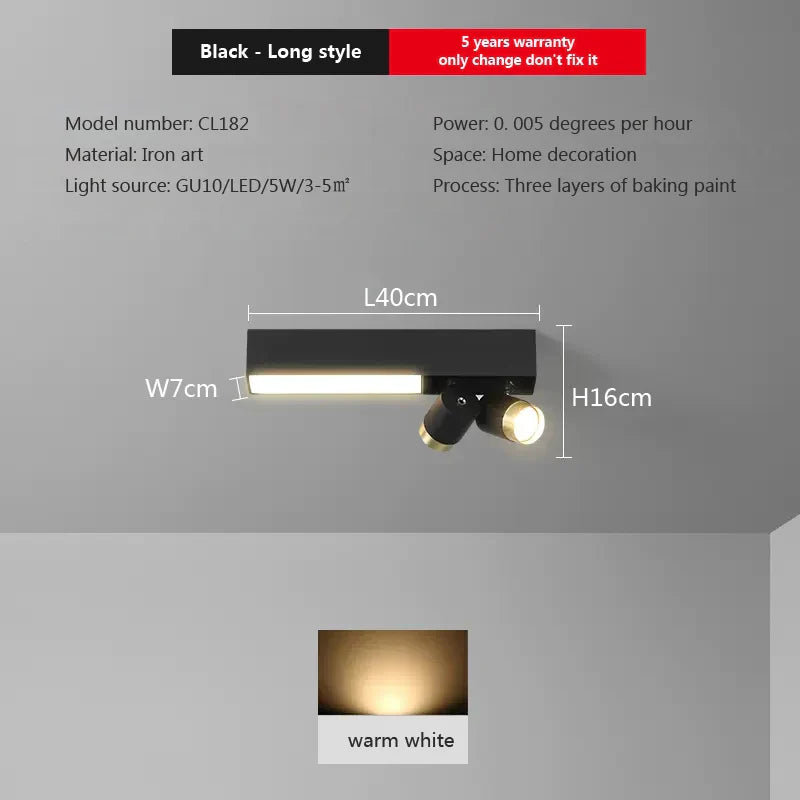 Sleek LED Rectangular Ceiling Lamp - Ideal for Study, Dining Room, Bedroom, Corridor, and Balcony
