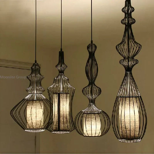 American Birdcage Retro Chandelier with Creative Hollow Design for Living Room Elegance