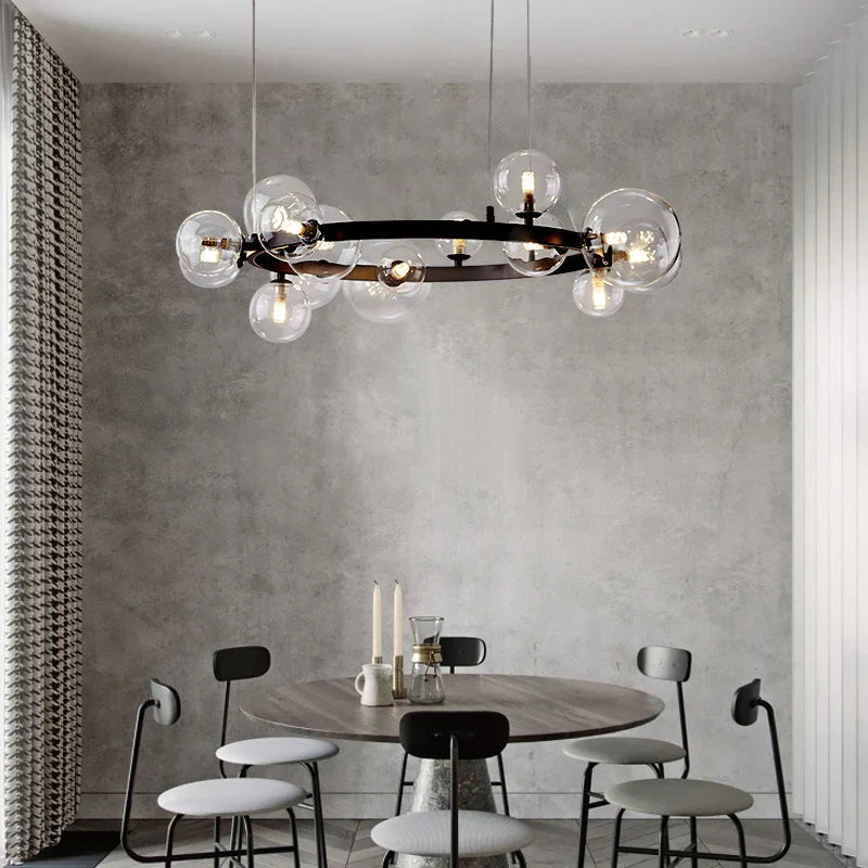 Designer Bubble Ball Chandelier - Nordic Glass Lighting for Dining, Living Room, and Bar