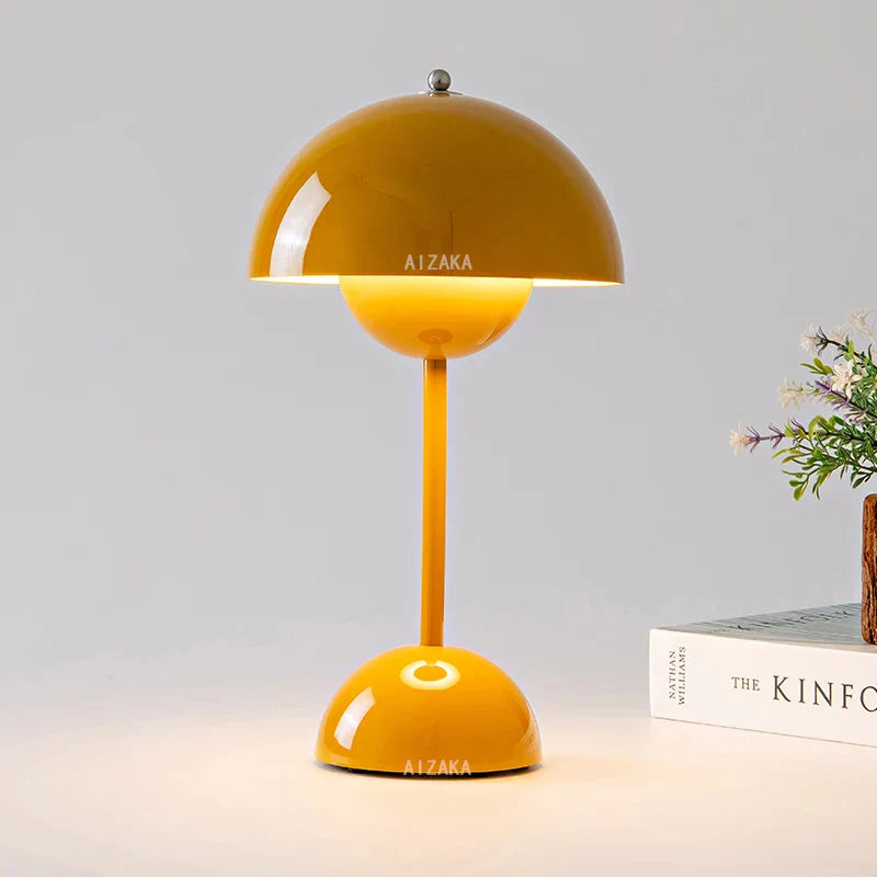 Nordic Retro Mushroom Table Lamp - Touch Control LED Desk Lamp with USB Plug