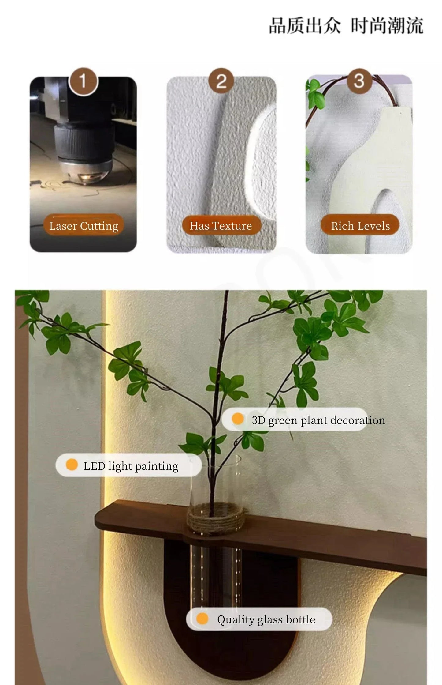 Dlight Decor Sandstone Vase Wall Lamp for Hallways