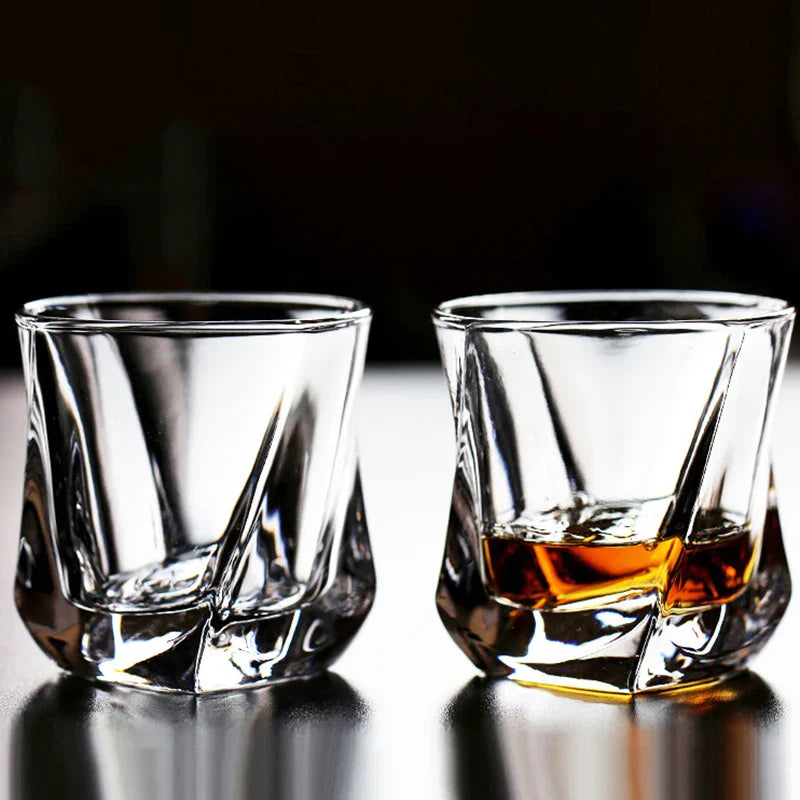 Dlight Decor Spiral Square Glass Cup Set 170ml (1pc/2pc)