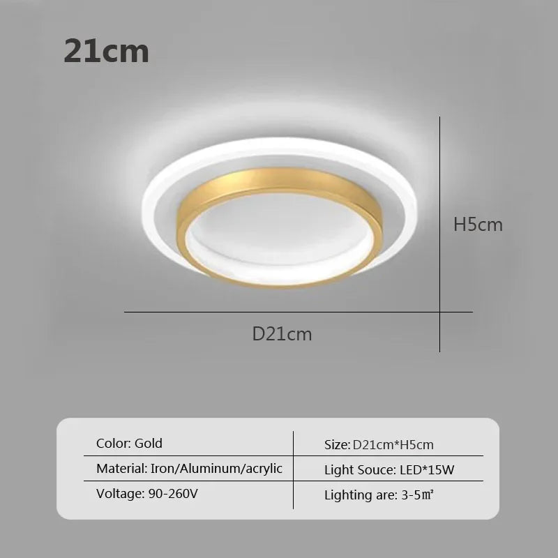 Modern LED Surface Mount Ceiling Light - Versatile Lighting Fixture for Cloakroom, Bedroom, Hallway, and Living Room