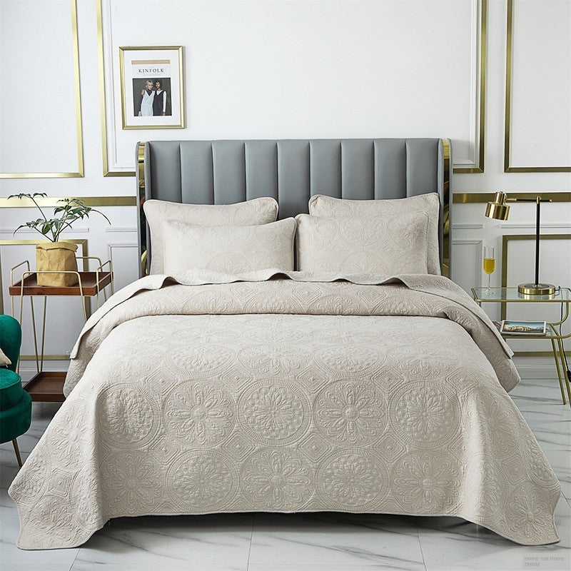 Havana Palm Leaf Embroidered Bedspread