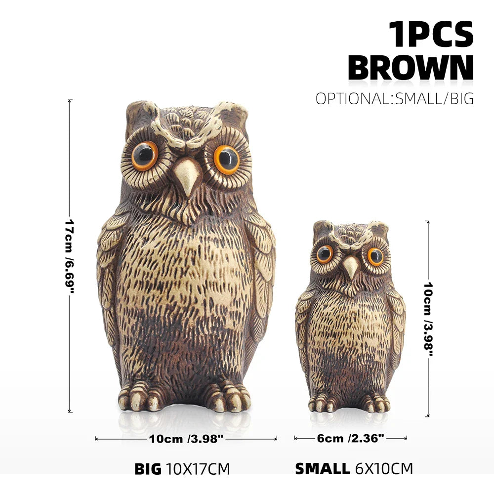Decorative Owl Realistic Animal Scarecrow Decor Lawn Garden Miniatures Figurine Home and Garden Statue Decoration Accessories