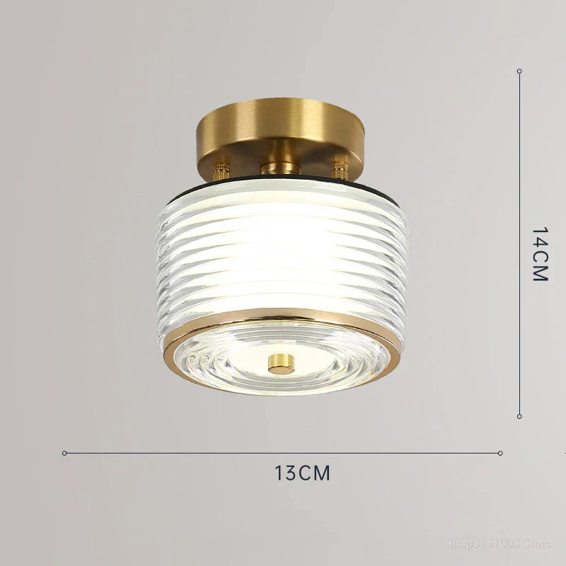 Sleek Modern LED Copper Ceiling Light - Stylish Home Decor Lighting for Living Spaces, Corridors, Balconies, and More