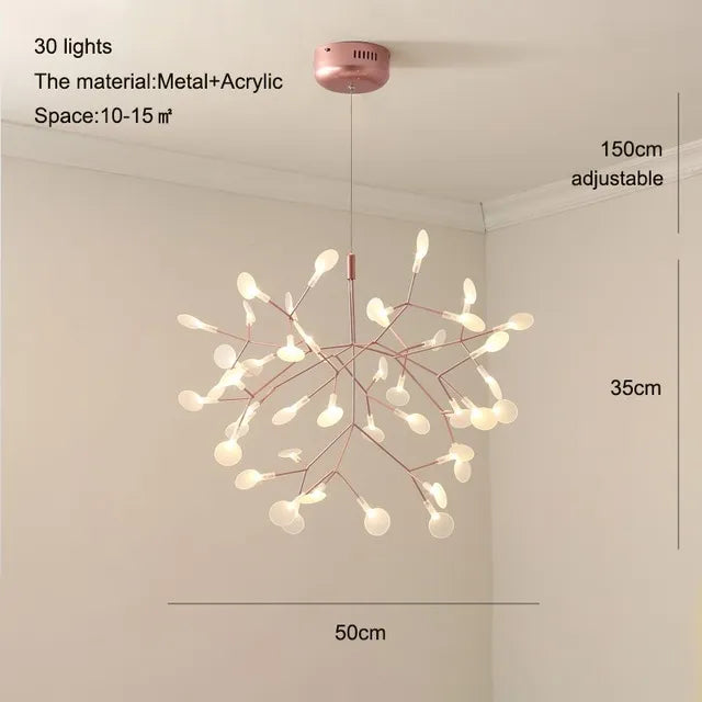 Modern Nordic Chandelier - Artistic Firefly Lamp for Living Room, Restaurant, and Kitchen Decor