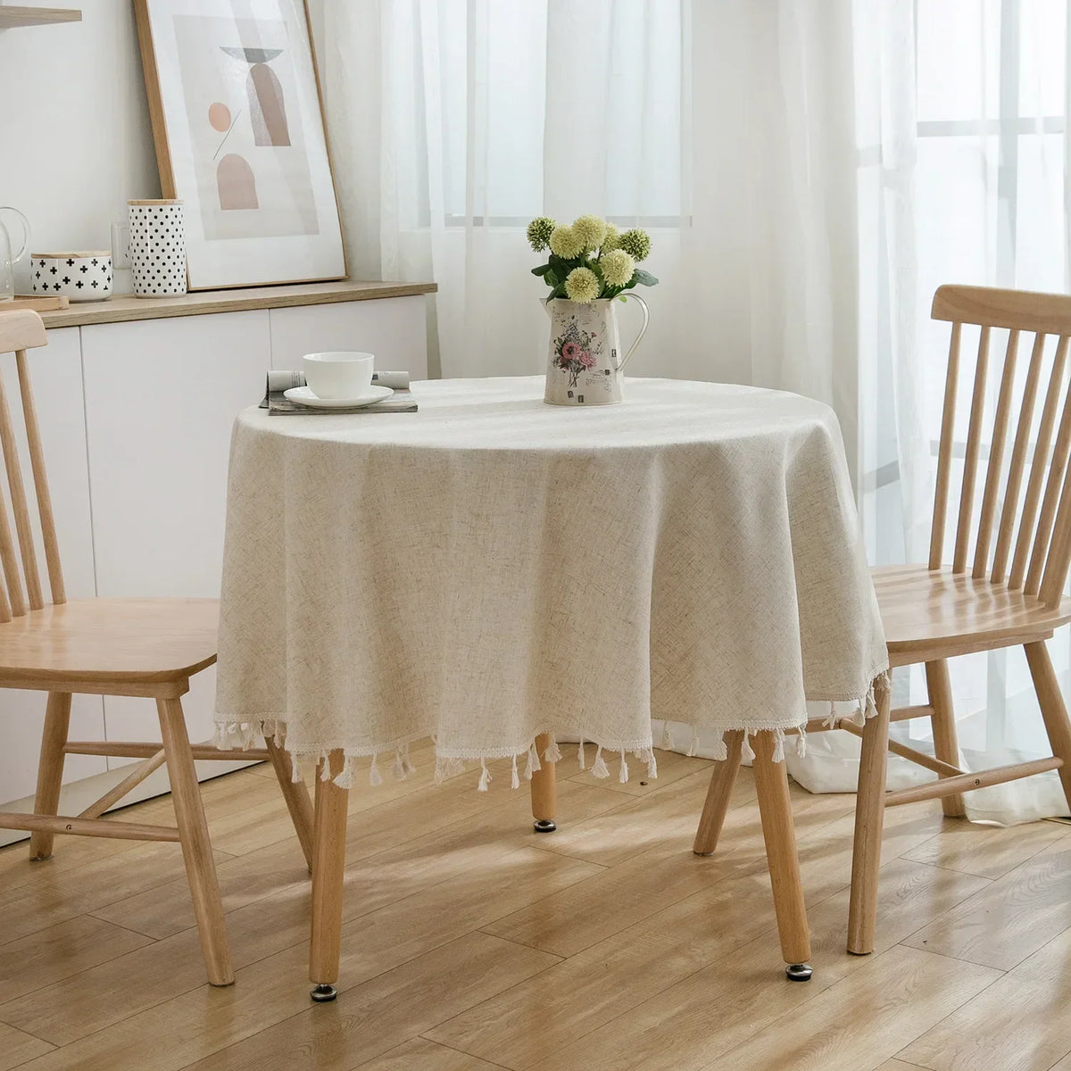 Cape Cod Plaid Round Tablecloth