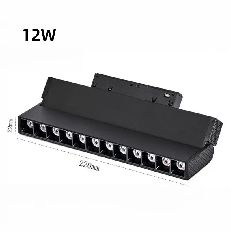 LED Embedded Magnetic Track Light - 6W/12W/18W/24W Folding Grille Spotlight