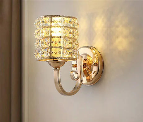 New Modern Simple Bedroom Bedside Lamp - Crystal Wall Lamp for Eye Protection in Living Rooms, Studies, Corridors, and Stairwells