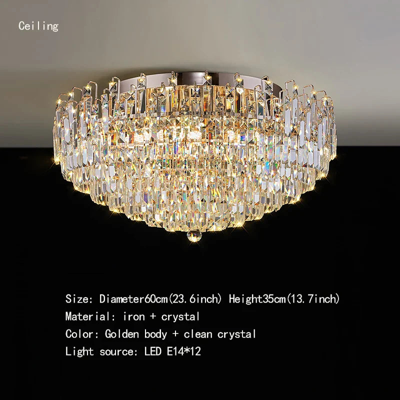 Exquisite Light Luxury Crystal Chandelier for Elegant Living and Dining Spaces
