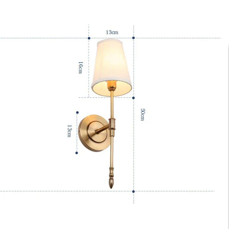 Nordic Copper Wall Lamp - Elegant Rural Decorative Lighting for Bedrooms, Mirrors, Corridors, and Staircases