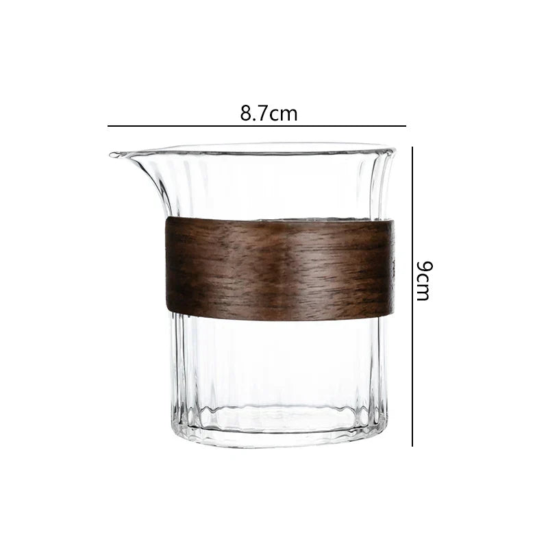 Dlight Decor 233ml Glass Tea Pot with Wood Ring Handle