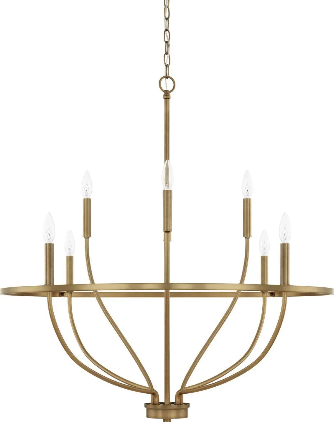 Retro LED Ceiling Chandelier with Iron Ring - Illuminate Your Living and Dining Spaces with Industrial Elegance